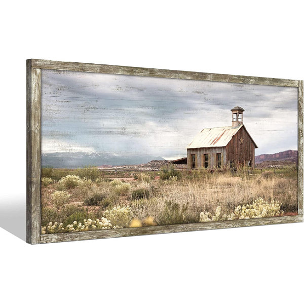 Extra Large Wall Art-Rural Farm Watercolor- Framed Canvas Large Wall A –  Hangout Home