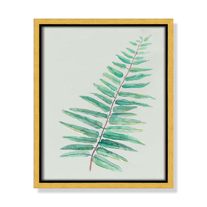 «Delicate Botanical I», reproduction d'art sur toile, H 11,5 po x l 9,5 po x P 2 po, Doré
