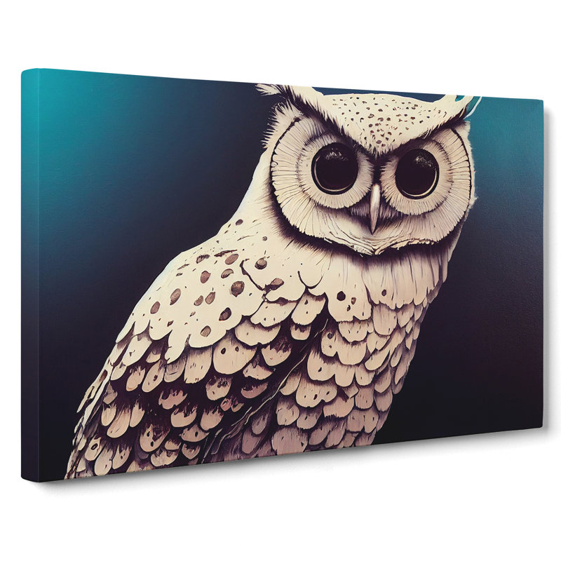 Artistic Owl - Wrapped Canvas, 50cm H x 76cm W x 3cm D