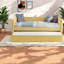 Lit de jour simple rembourré avec couchette escamotable, tissu Boucle pour le salon et la chambre d'amis