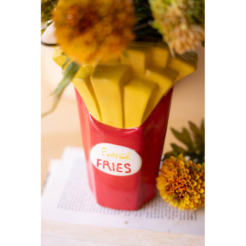  Vase en céramique frite 8 po H