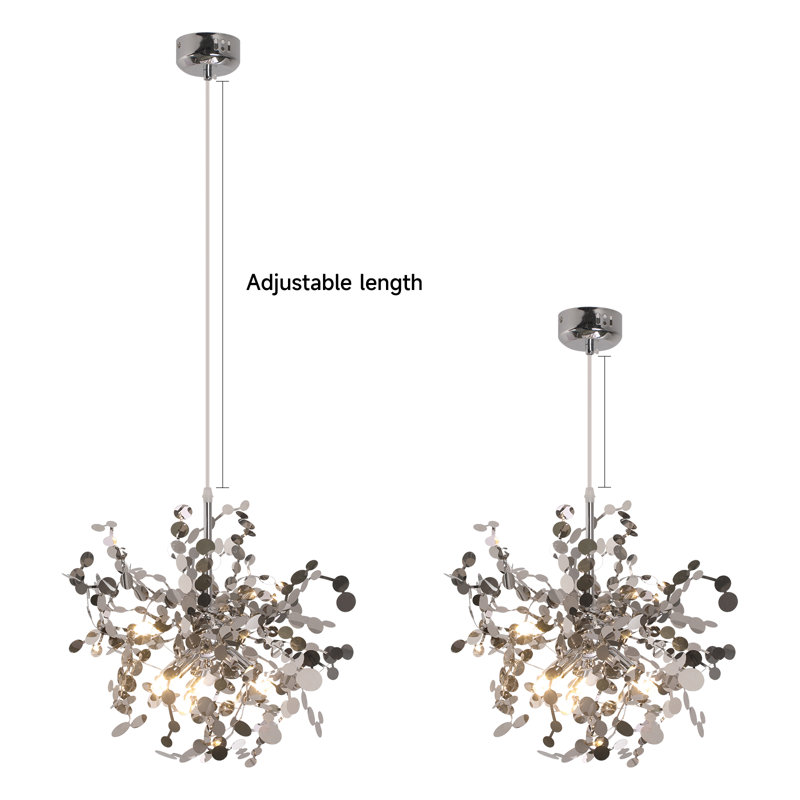 Ryley 3 - Light Unique/Statement Chandelier, Silver, Silver