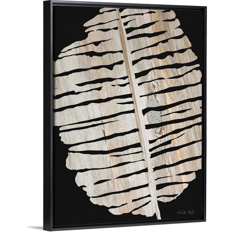 « Palm Frond Wood grain II » par Cindy Jacobs, reproduction d’art sur toile, H 26 po x l 20 po x P 1,75 po