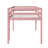 Low Loft Bed Twin Size With Ladder, Wooden Loft Bed For Kids, Junior, Young Teens, Pine Wood Twin Bed Frame, Space-Saving Design, No Box Spring Needed, Easy Assembly, Pink-1245536877