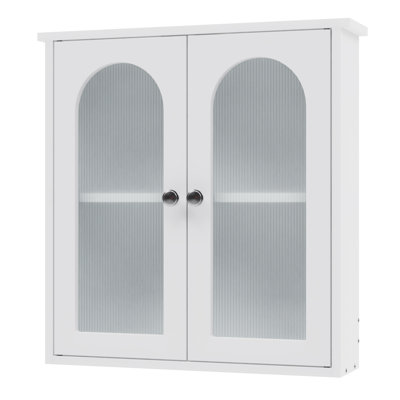 22"H×23“W Translucent Double-Door Medicine Cabinet