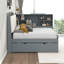 Lit plateforme en bois avec lit gigogne, tablettes et tête de lit en bois-1515511277
