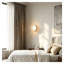 Applique murale ronde minimaliste avec abat-jour en verre rayé, luminaire DEL en aluminium pour salle de bain, table de chevet et couloir - Blanc-816162279
