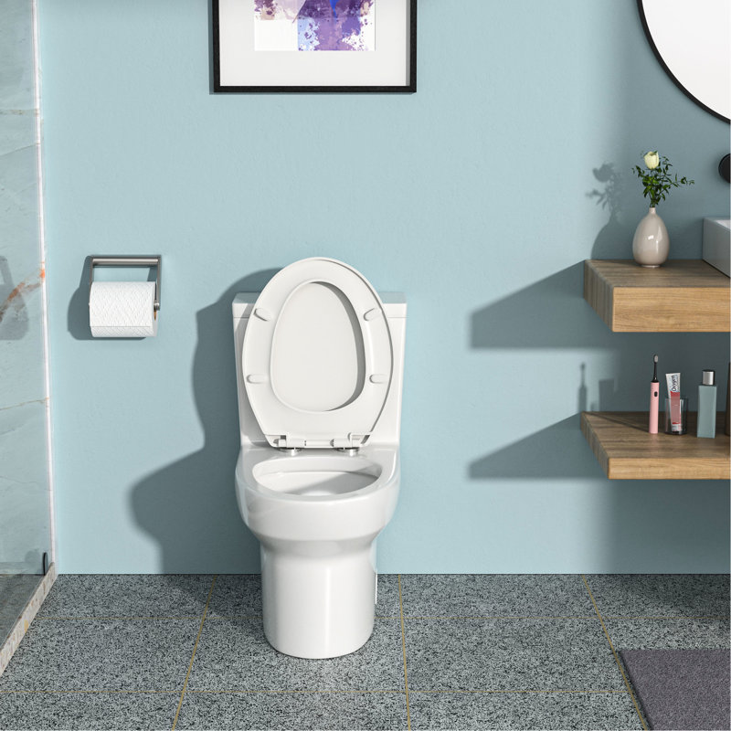 Toilette en céramique moderne - double chasse, chasse silencieuse, siège à fermeture douce et siège confortable, performance stable