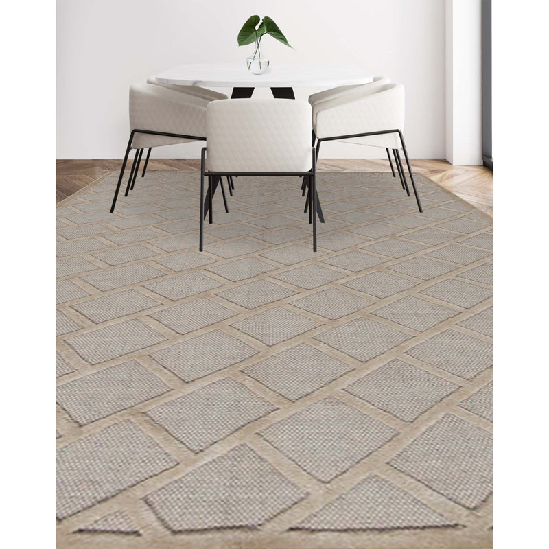 Wool Geometric Area Rug, Rectangle 5'9" x 8'9"