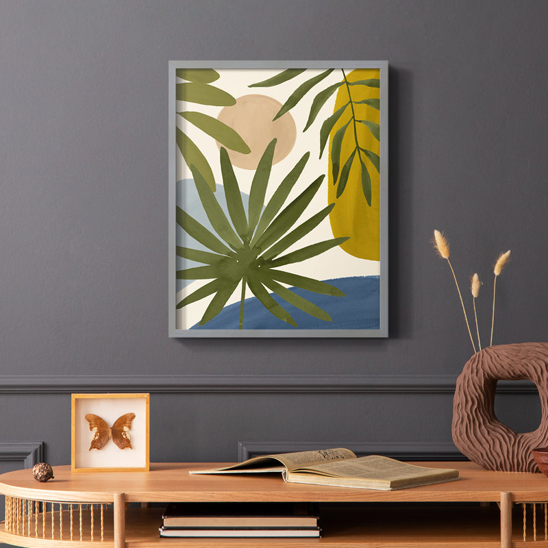 Impression encadrée Tropica Tumble II - bois massif, Gris, H 10 po x l 8 po