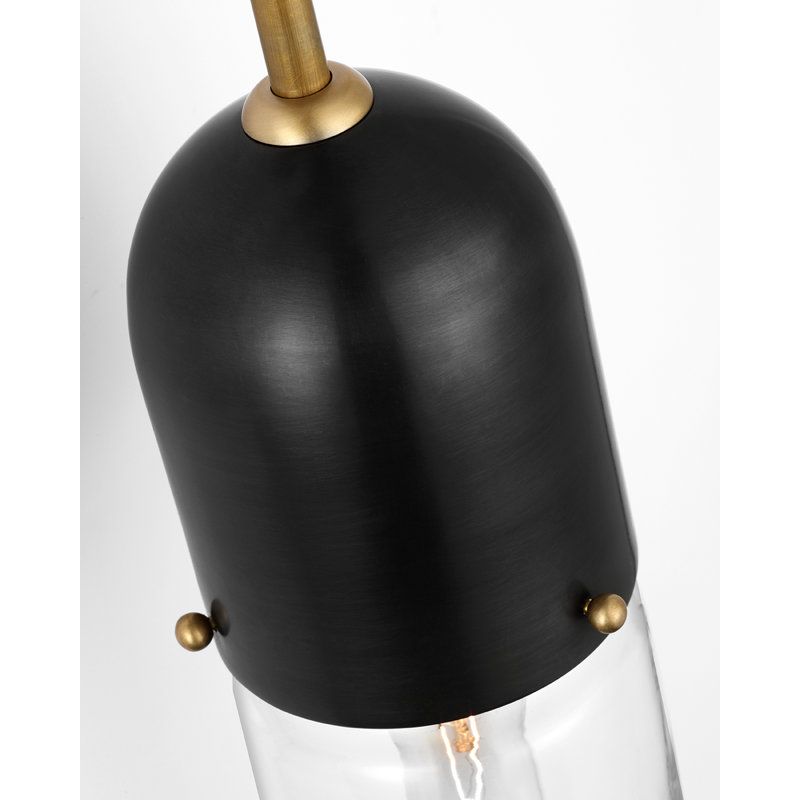 Junio 1 - Light Armed Sconce, Bronze/Brass, Clear