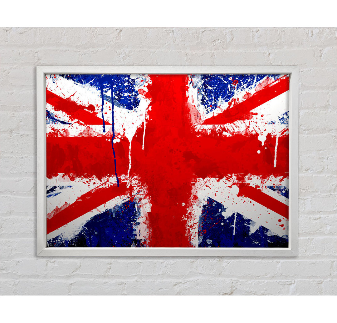 UK Flagge - Einzelner Bilderrahmen Kunstdrucke auf Leinwand