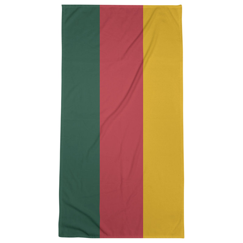 Edmonton Lightweight Beach Towel, Microfiber, Forest Green/Iron Range Red/Harvest Gold