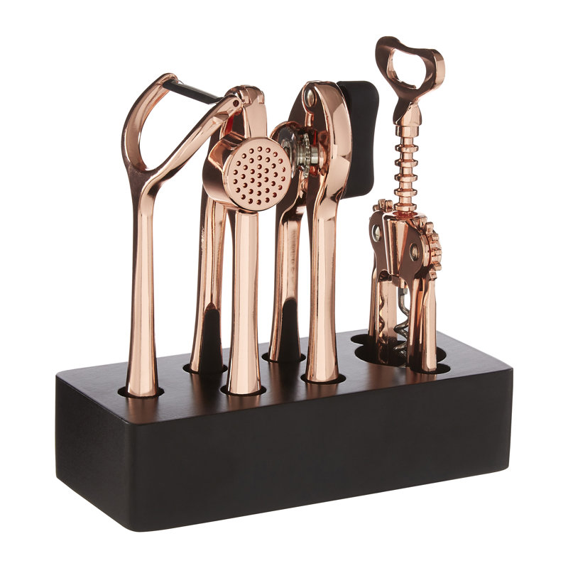 Symple Stuff Paragon 5 Utensil Set, Rose Gold