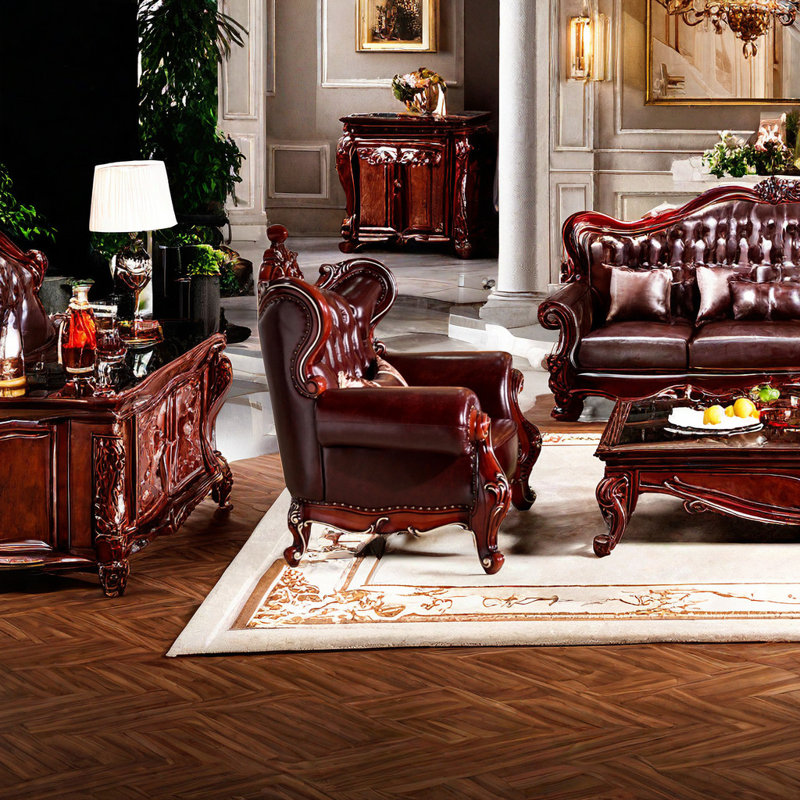 Fauteuil capitonné de 50,3 po de large European Neoclassical Luxury