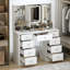 100cm Wide Modern Dressing Table with 9 Drawers & Lighted Mirror - High-Capacity Vanity Desk - White
