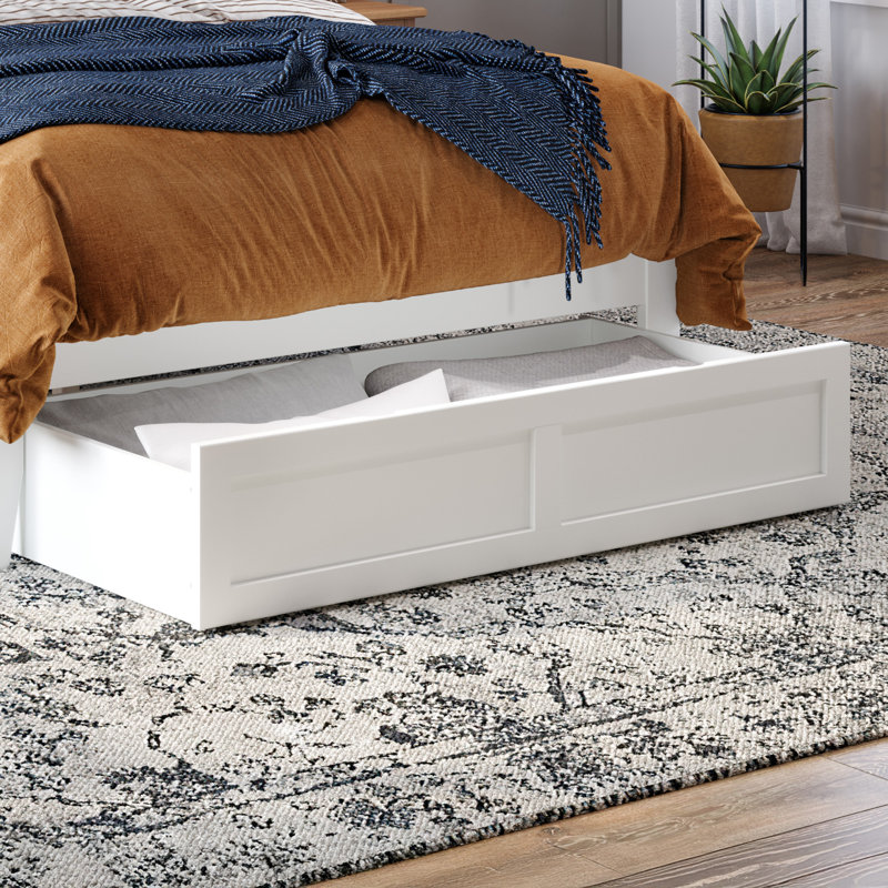 Elliana Solid Wood Slat Storage Bed, Full/Double, White