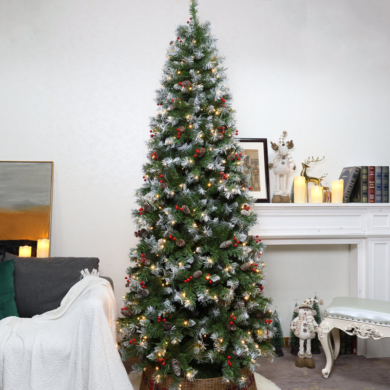 Lighted Artificial Pine Christmas Tree, 5 ft