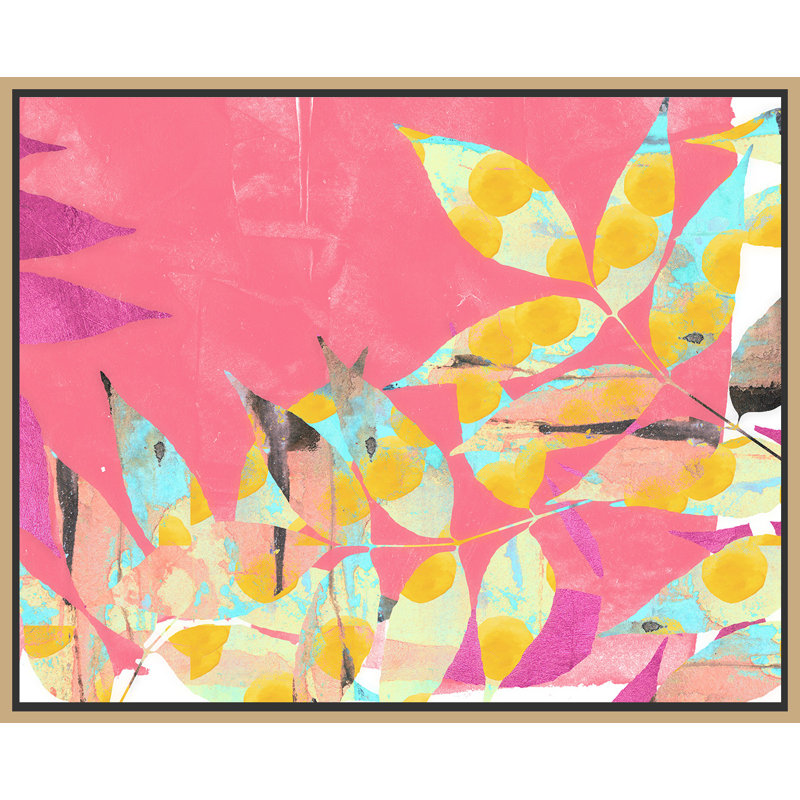 «Colorful» par Artly, peinture sur toile à cadre flottant, H 32 po x l 42 po x P 2 po, Cadre doré