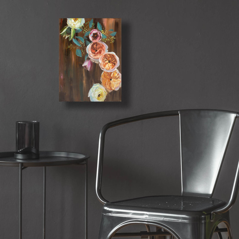 "Pivoines sur bois" par Jenny Westenhofer, H 16 po x l 12 po x P 0,13 po