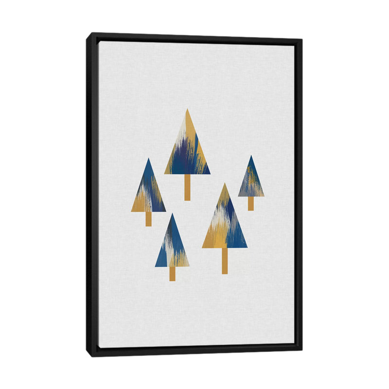 «Trees» par Orara - impression d'art graphique, Pas de tapis, H 60 po x l 40po x P 1,5 po, Toile avec cadre noir