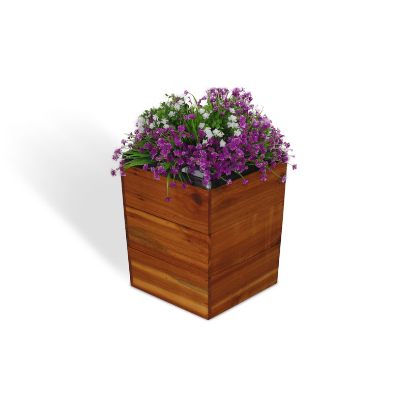Boîte à fleurs en bois Campton, H 17 po x l 14 po x P 14 po, Miel