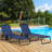 Dark Blue Folding Chairs For Sunbathing - With Canopy And Side Pocket Shade Lawn Reclining,