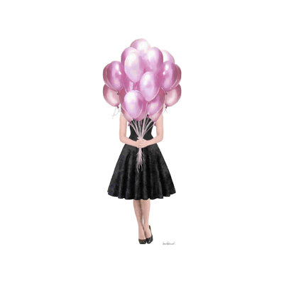 «Pink Balloon Girl» - Photographie sur toile tendue