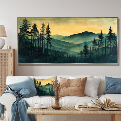 «Gheorghina Calm Mountain Silhouette In Woodlands I», art mural montagnes