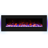 Electric Fireplace With Bluetooth Speaker, Wall Mount Fireplace Heater With 5 Spot Light & 7 Flame Settings, Thermostat, Child Lock & Timer By Remote Control, USB And AUX Connection