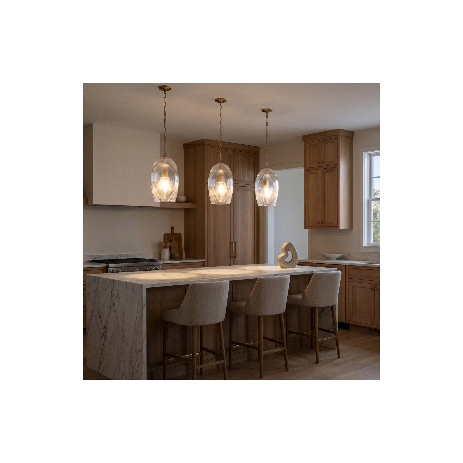 Serafina 11 Pendant, Burnished Brass