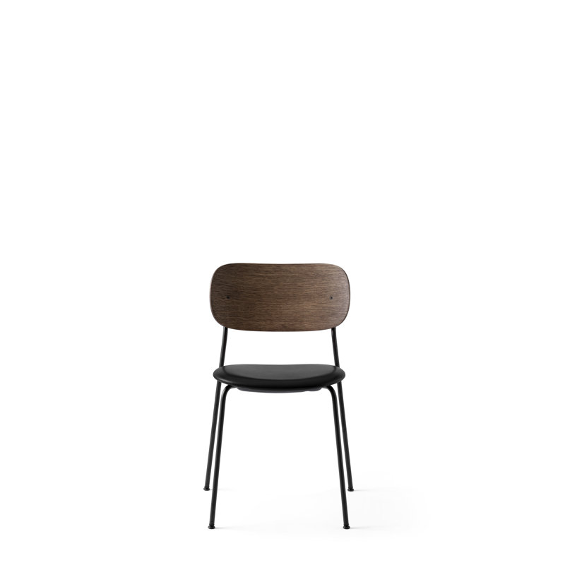 Co Upholstered Dining Chair, Dark Stained Oak, Bouclé 02 Acrylic, Black