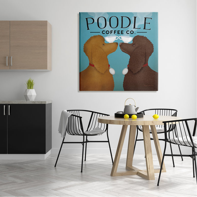 Art mural rétro sur toile, "Poodle Coffee Co" par Ryan Fowler, H 36 po x l 36 po x P 1,5 po