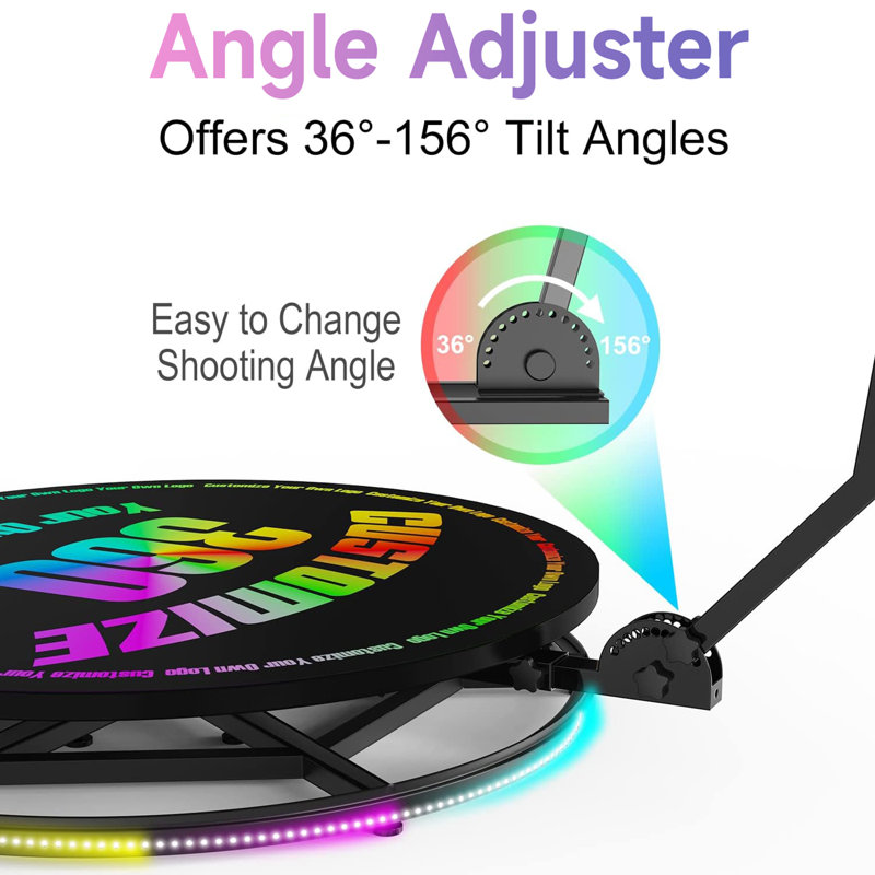 360 Photo & Video Booth with Automatic Spin, Remote Control, Slow Motion and Flight Case