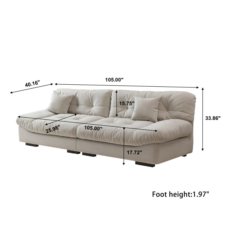 Fauteuil en suède somptueux, Beige