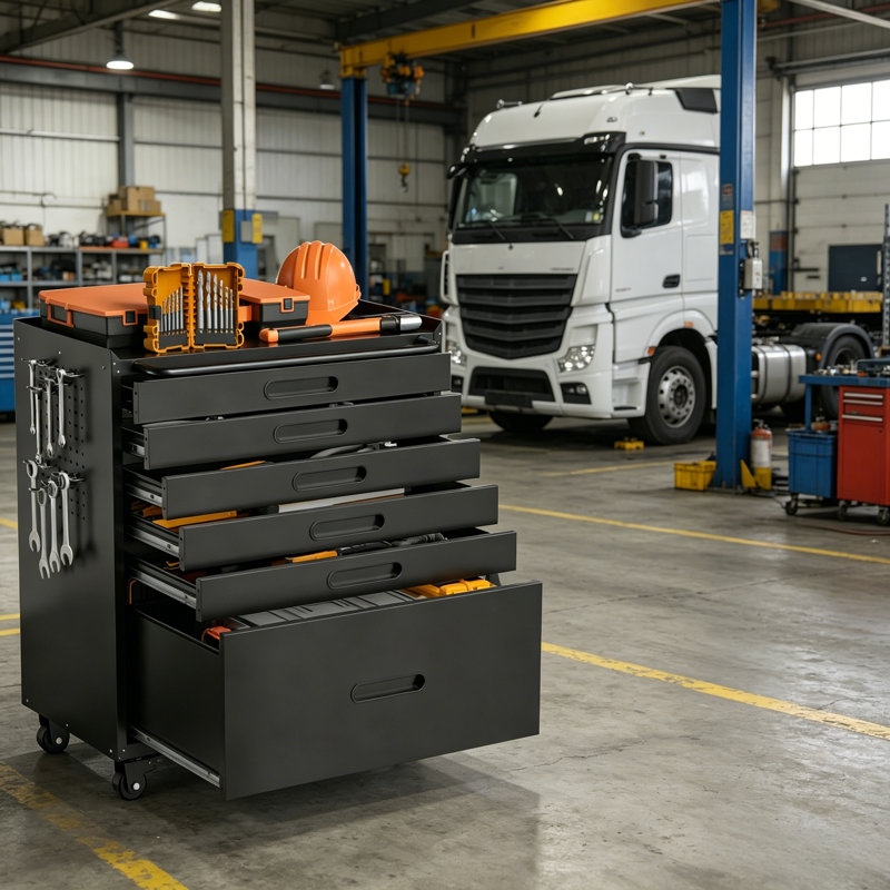 Heavy-Duty Steel Structure, 6-Drawer Mobile Toolbox, 34.3-Inch Wheels, Garage-Specific Small Parts And Tools Storage Cabinet.
