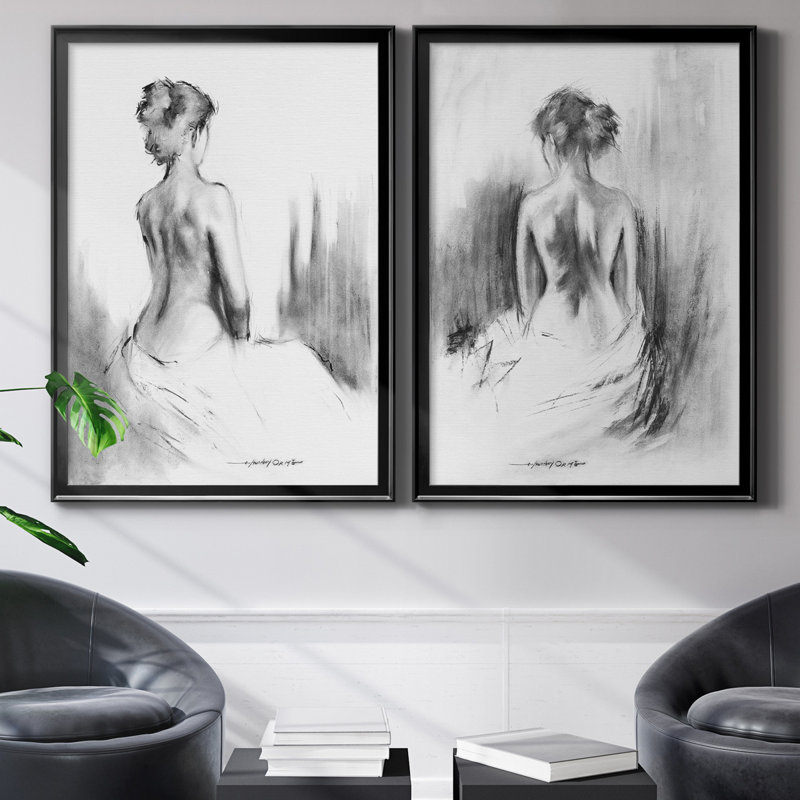 «Soft Silhouette I», ensemble de 2 reproductions d'art, H 44 po x l 31 po x P 1 po, H 31,5 po x l 47 po x P 1,5 po