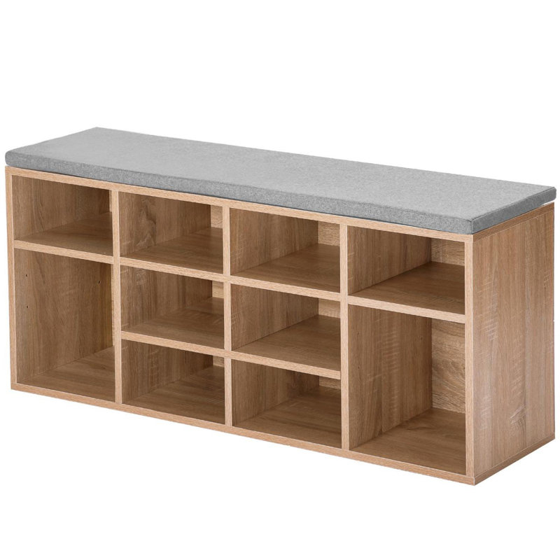 10 Pair Stackable Shoe Rack, Oak