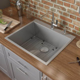 Tirana 25" L x 22" W Drop-In Kitchen Sink with Basket Strainer