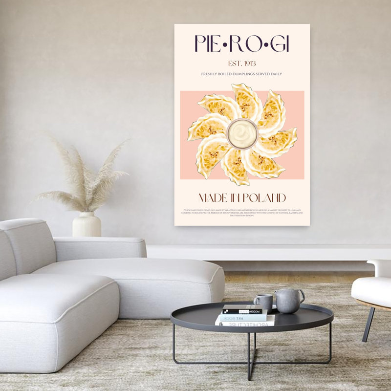 «Traditional Traditional Pierogi», art mural traditionnel traditionnel, H 60 po x l 40 po