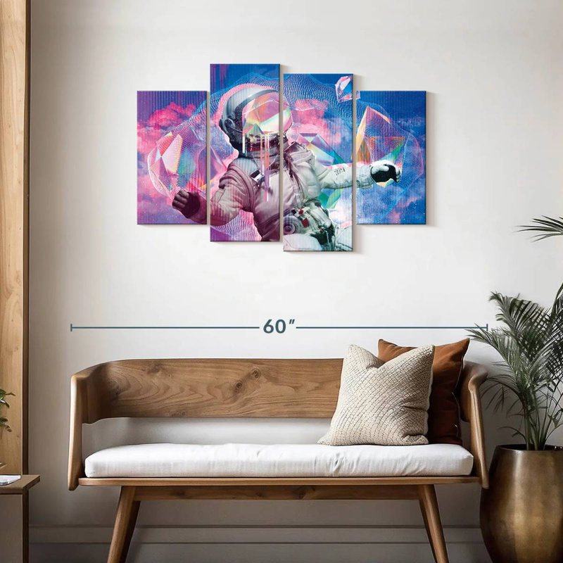 Oberle Retro Floating Astronaut, 27" H x 43" W