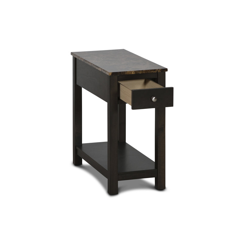 Table de bout à 1 tiroir avec rangement Morganton, Espresso