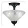 Semi-Flush 2 Bulbs Shown In Matte Black Finish With 12" Italian Bubble Glass