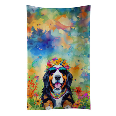 Bernese Mountain Dog Hippie Dawg Kitchen Towel