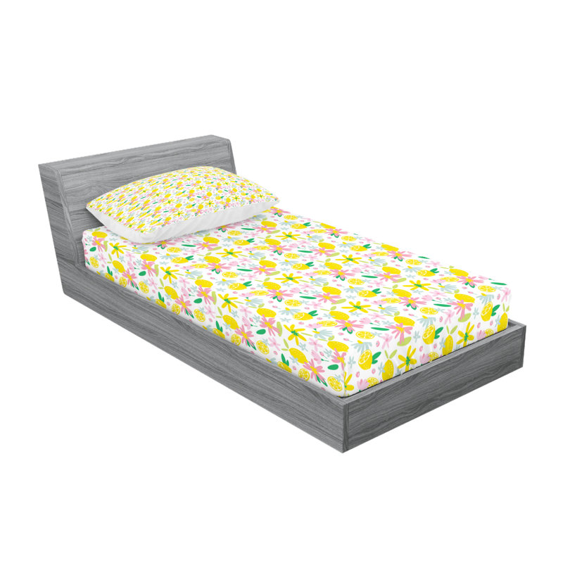 Multicolore drap-housse et coussin décoratif Ambesonne, Ensemble de draps pour lit simple + 3 pièces supp