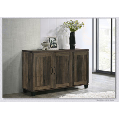 Corby 45"W Dark Dusty Oak Finish 3-Door Shoe Cabinet