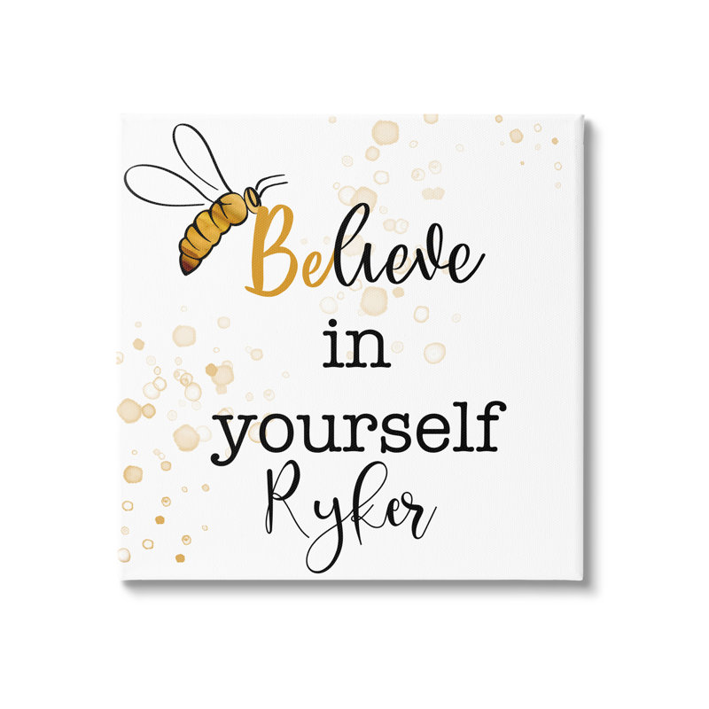 Believe In Yourself cmw-096, art mural personnalisé, H 17 po x l 17 po, Toile tendue, Oui