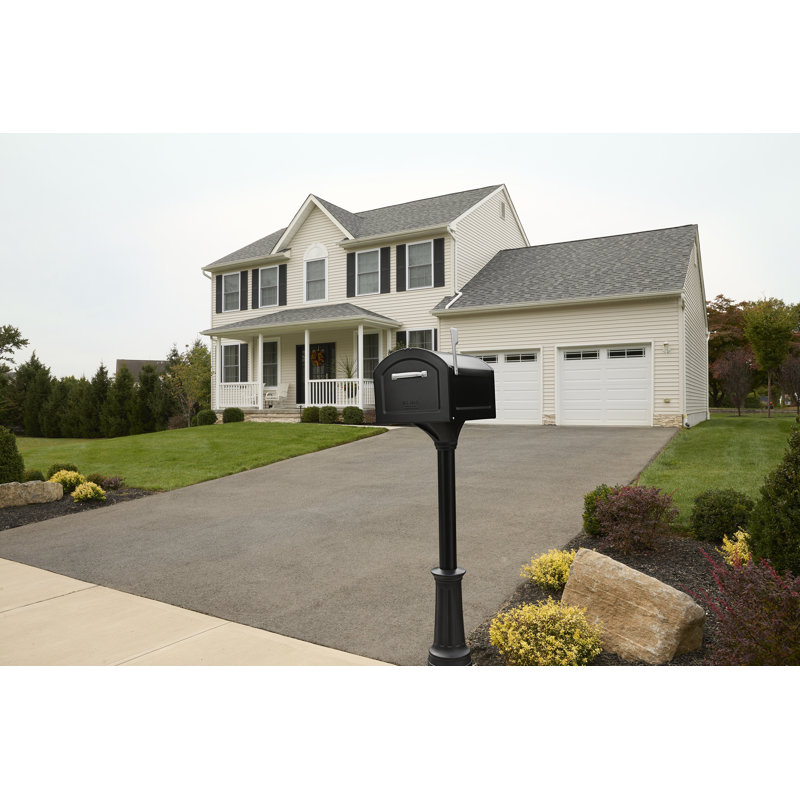 Centennial Mailbox+Post Combo Kit in Black, Black, Black