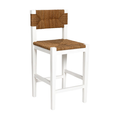 Willowbrook Solid Wood and Natural Woven Seagrass Rope Counter Height Bar Stool