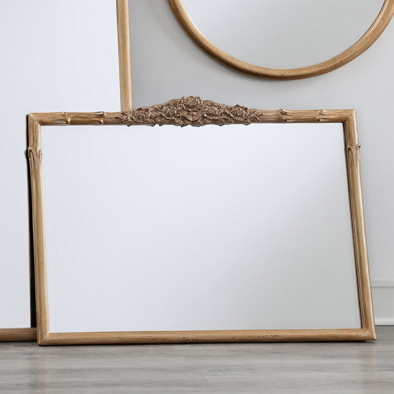 Miroir mural Aruther, Or rétro, 65 po x 30 po